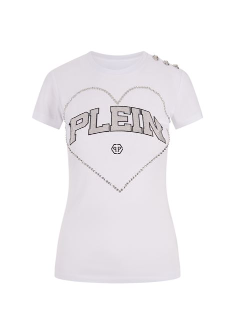 PHILIPP PLEIN T-Shirt Sexy Pure Heart Bianca - PHILIPP PLEIN