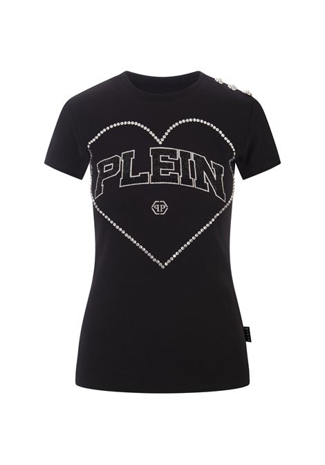 PHILIPP PLEIN T-Shirt Sexy Pure Heart Nera - PHILIPP PLEIN