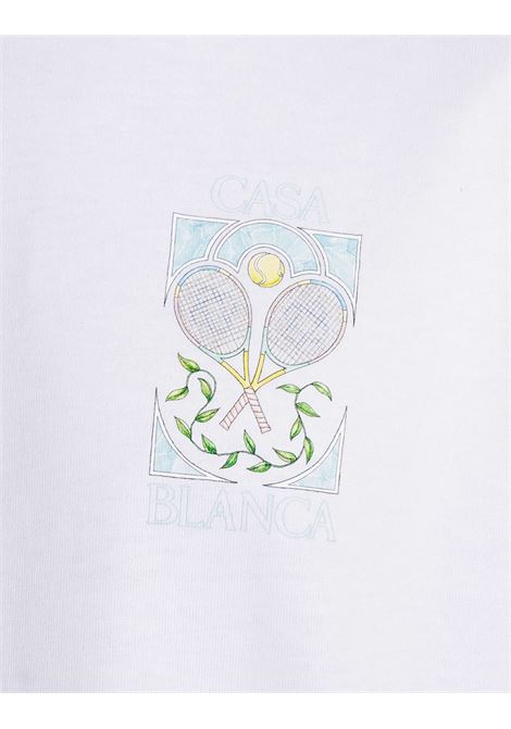 CASABLANCA T-Shirt Tennis Pastelle Bianca - CASABLANCA