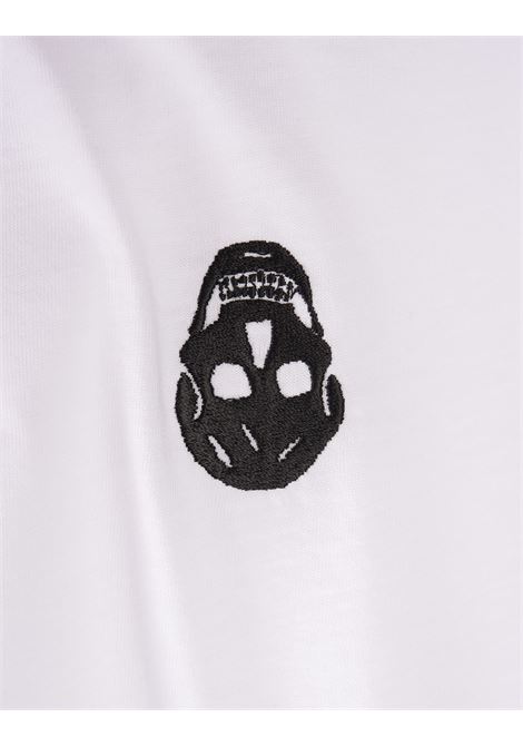 ALEXANDER MCQUEEN T-Skirt Bianca Con Skulll Rovesciato - ALEXANDER MCQUEEN