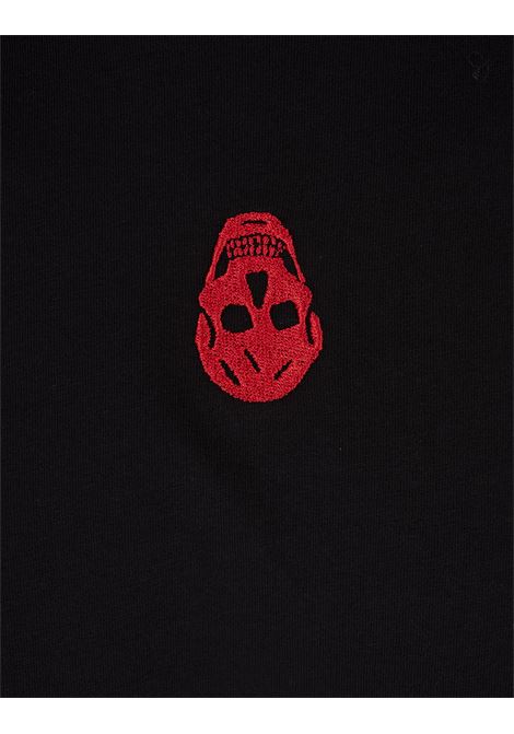 ALEXANDER MCQUEEN T-Skirt Nera Con Skull Rovesciato - ALEXANDER MCQUEEN