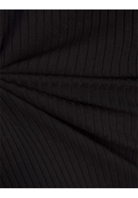 MARNI Top A Maniche Corte A Coste Nero Con Impunture Rosse - MARNI