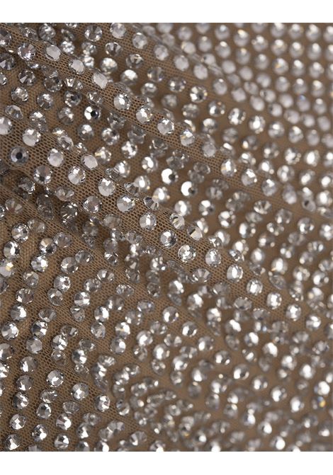 GIUSEPPE DI MORABITO Top A Maniche Corte Beige Con Cristalli - GIUSEPPE DI MORABITO