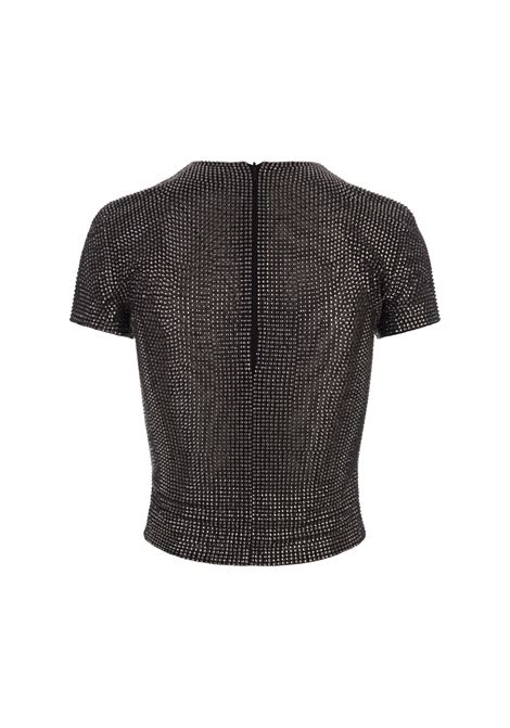 GIUSEPPE DI MORABITO Top A Maniche Corte Nero Con Cristalli - GIUSEPPE DI MORABITO