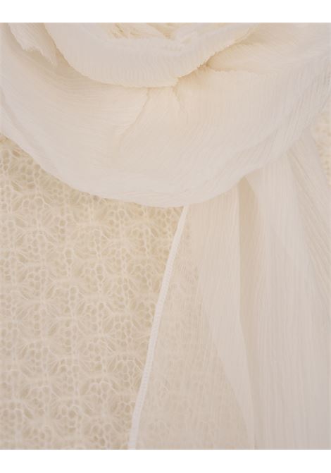 ERMANNO SCERVINO Top A Maniche Lunghe Bianco Con Fiore In Seta - ERMANNO SCERVINO