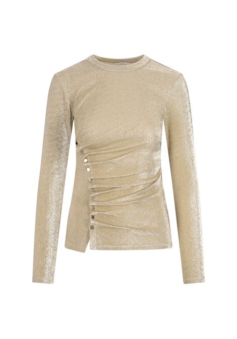 RABANNE Top a Maniche Lunghe In Lurex Dorato - RABANNE