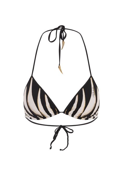 ROBERTO CAVALLI Top Bikini Con Stampa Ray Of Gold - ROBERTO CAVALLI