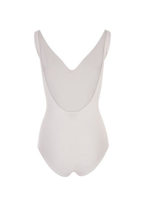 ALEXANDER MCQUEEN Top Body Bianco Con Righe Traforate - ALEXANDER MCQUEEN