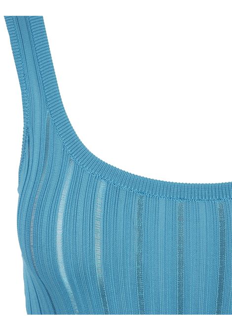 ALAIA Top Body Crinoline A Canotta Lucido Blu - ALAIA