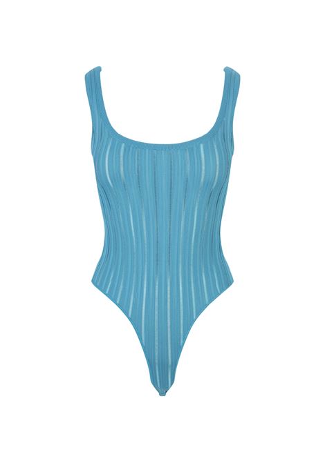 ALAIA Top Body Crinoline A Canotta Lucido Blu - ALAIA