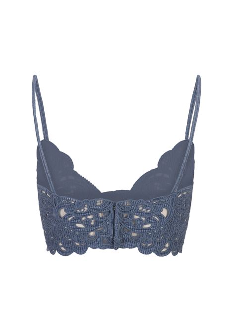 ERMANNO SCERVINO Top Bra In Pizzo Blu - ERMANNO SCERVINO