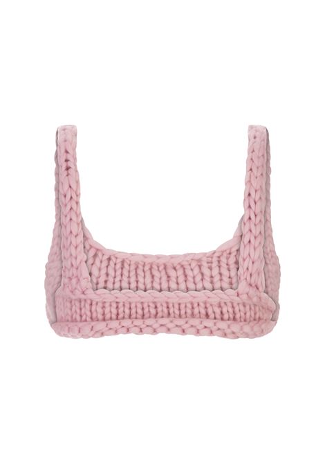 HOPE MACAULAY Top Bralette In Maglia Chunky Rosa - HOPE MACAULAY