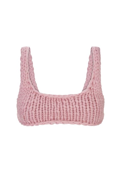 HOPE MACAULAY Top Bralette In Maglia Chunky Rosa - HOPE MACAULAY