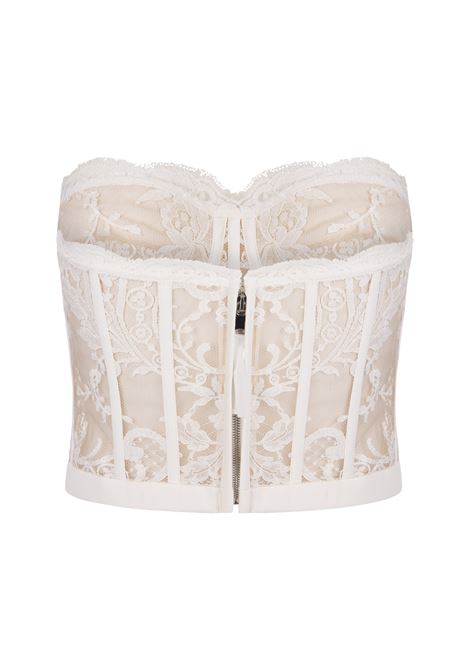 ALEXANDER MCQUEEN Top Bustier In Pizzo Bianco - ALEXANDER MCQUEEN
