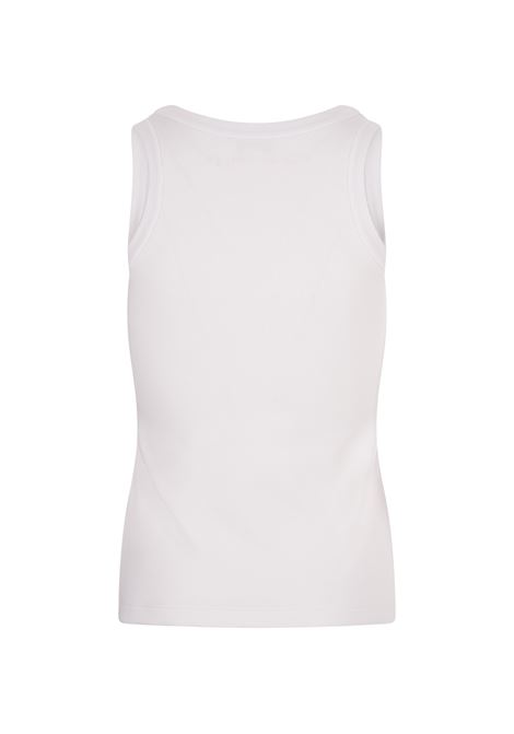 ALEXANDER MCQUEEN Top Canotta A Coste Bianco - ALEXANDER MCQUEEN