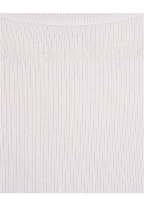 ALEXANDER MCQUEEN Top Canotta A Coste Bianco - ALEXANDER MCQUEEN
