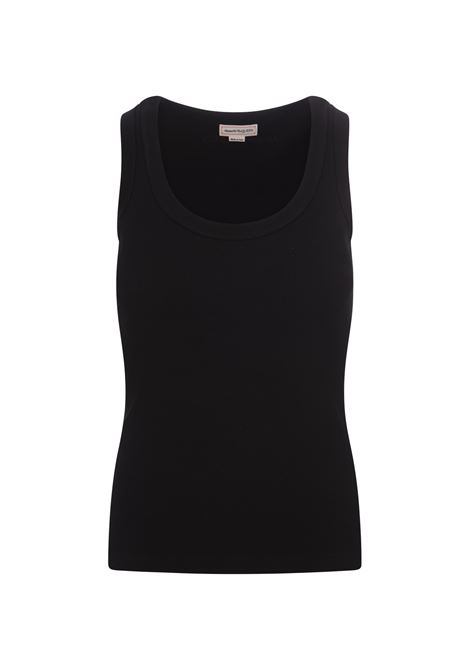 ALEXANDER MCQUEEN Top Canotta A Coste Nero - ALEXANDER MCQUEEN