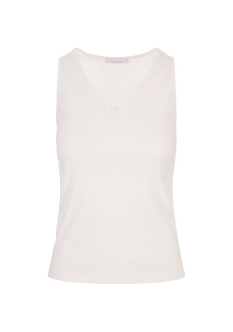 RABANNE Top Canotta Bianco Con Dettaglio Monogram - RABANNE