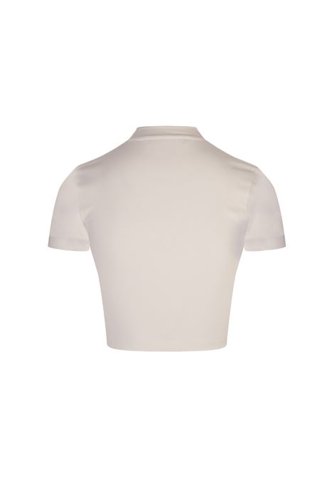 PALM ANGELS Top Crop Bianco Con Monogrmma PA A Contrasto - PALM ANGELS