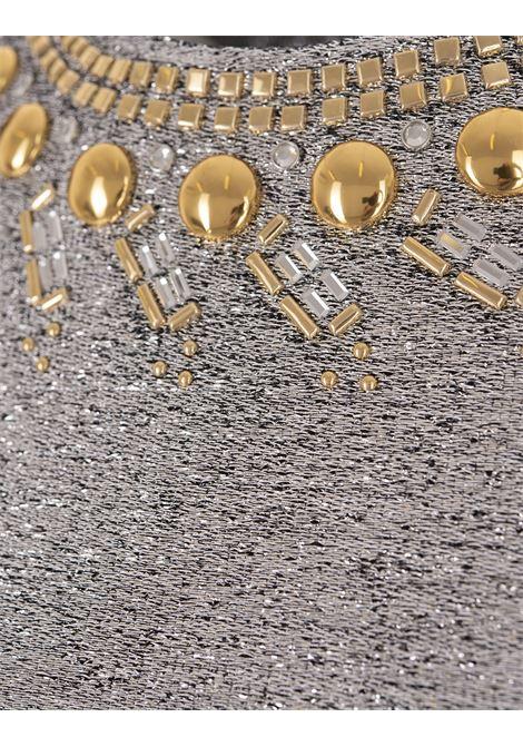 RABANNE Top Crop In Lame' Argento Con Borchie - RABANNE