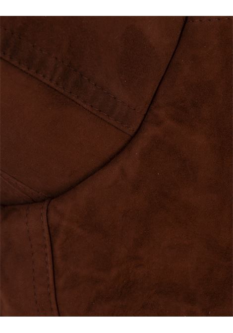 ERMANNO SCERVINO Top Crop In Suede Marrone - ERMANNO SCERVINO