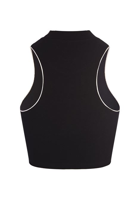 PALM ANGELS Top Crop Nero Con Monogramma PA - PALM ANGELS