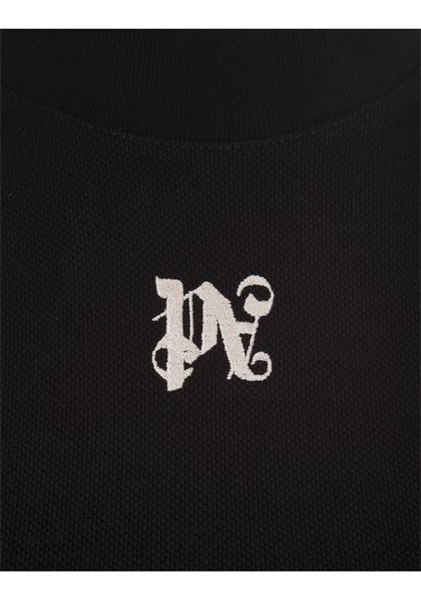 PALM ANGELS Top Crop Nero Con Monogramma PA - PALM ANGELS