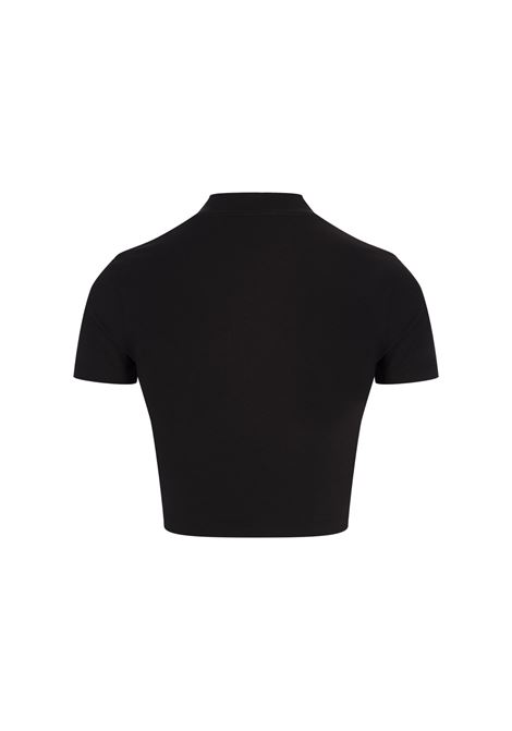 PALM ANGELS Top Crop Nero Con Monogrmma PA A Contrasto - PALM ANGELS