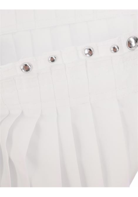 RABANNE Top Crop Plissettato Bianco Con Borchie - RABANNE