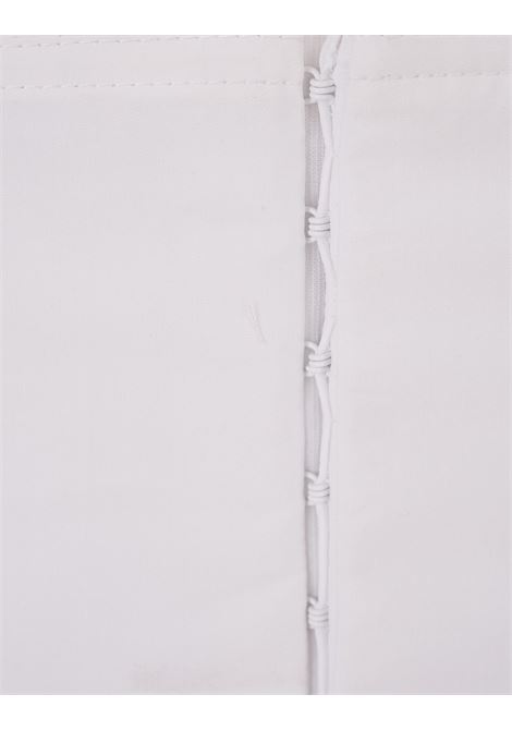 RABANNE Top Crop Plissettato Bianco Con Borchie - RABANNE