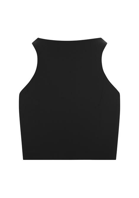 OFF-WHITE Top Crop Smanicato Nero Con Logo - OFF-WHITE