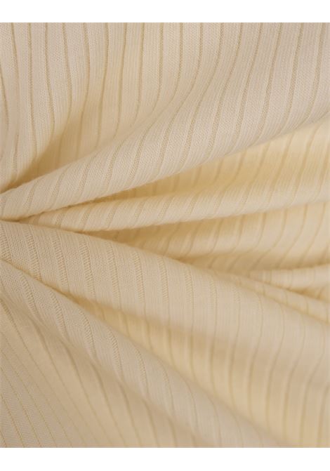 MARNI Top Smanicato A Coste Bianco Con Impunture Rosse - MARNI