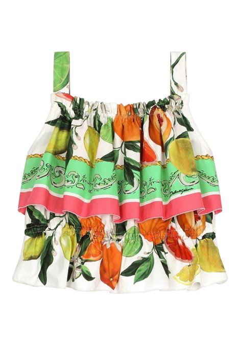 DOLCE & GABBANA KIDS Top Smanicato Con Stampa Limoni E Arance - DOLCE & GABBANA KIDS
