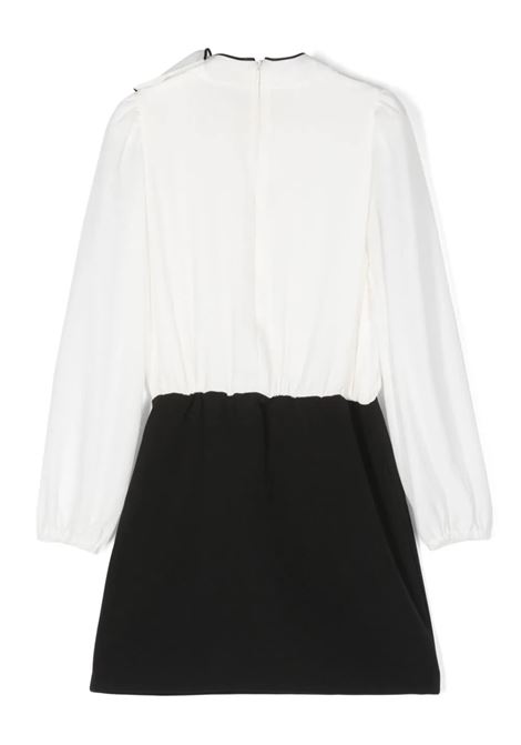 MISS BLUMARINE KIDS Vestitino Bianco E Nero Con Fiocco - MISS BLUMARINE KIDS
