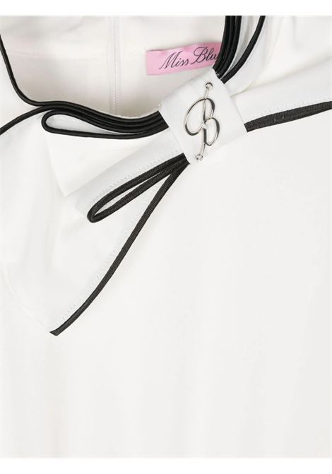 MISS BLUMARINE KIDS Vestitino Bianco E Nero Con Fiocco - MISS BLUMARINE KIDS