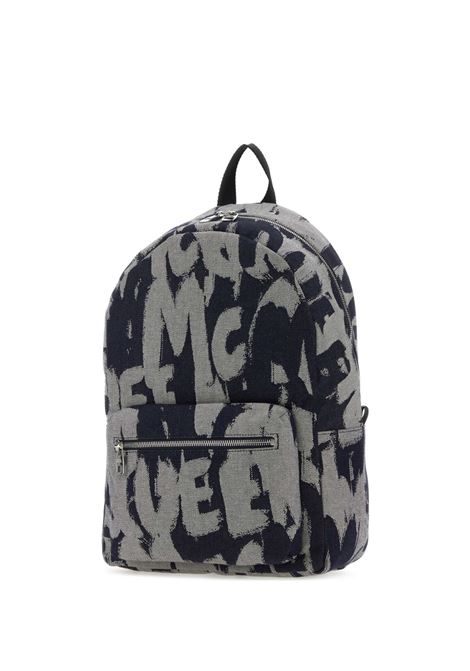 ALEXANDER MCQUEEN Zaino In Denim McQueen Graffiti Indaco - ALEXANDER MCQUEEN