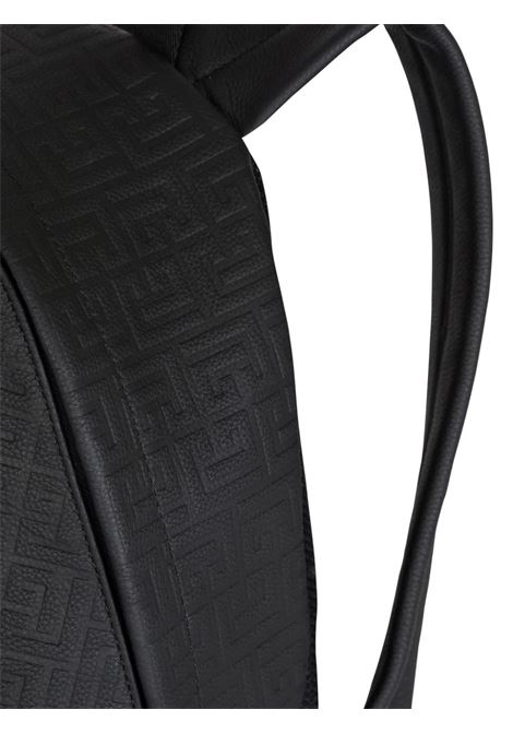 BALMAIN Zaino In Pelle Granulata Nera Con Monogramma - BALMAIN