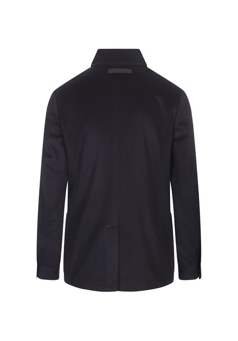 ZEGNA Cappotto Midi In Cashmere Blu Scuro - ZEGNA