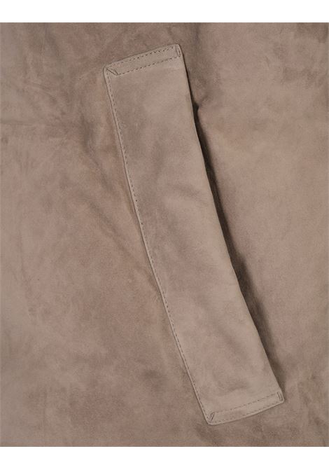 ZEGNA Gilet Imbottito In Suede Cachi - ZEGNA