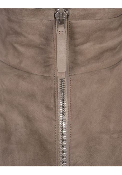 ZEGNA Gilet Imbottito In Suede Cachi - ZEGNA