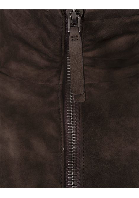 ZEGNA Gilet Imbottito In Suede Marrone - ZEGNA
