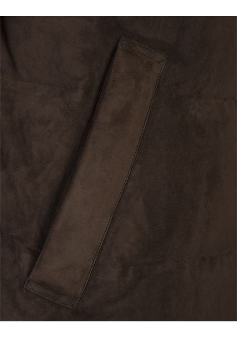 ZEGNA Gilet Imbottito In Suede Marrone - ZEGNA