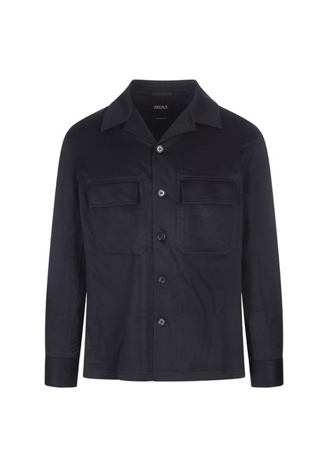 ZEGNA Overshirt Alba in Oasi Cashmere Blu - ZEGNA