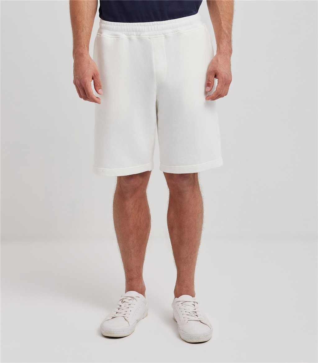 S.Moritz Bermuda da uomo in felpa off white | S.Moritz Sito Ufficiale