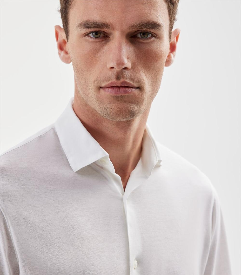 S.Moritz Camicia Bianca Da Uomo In Cotone Crepe | S.Moritz Sito Ufficiale