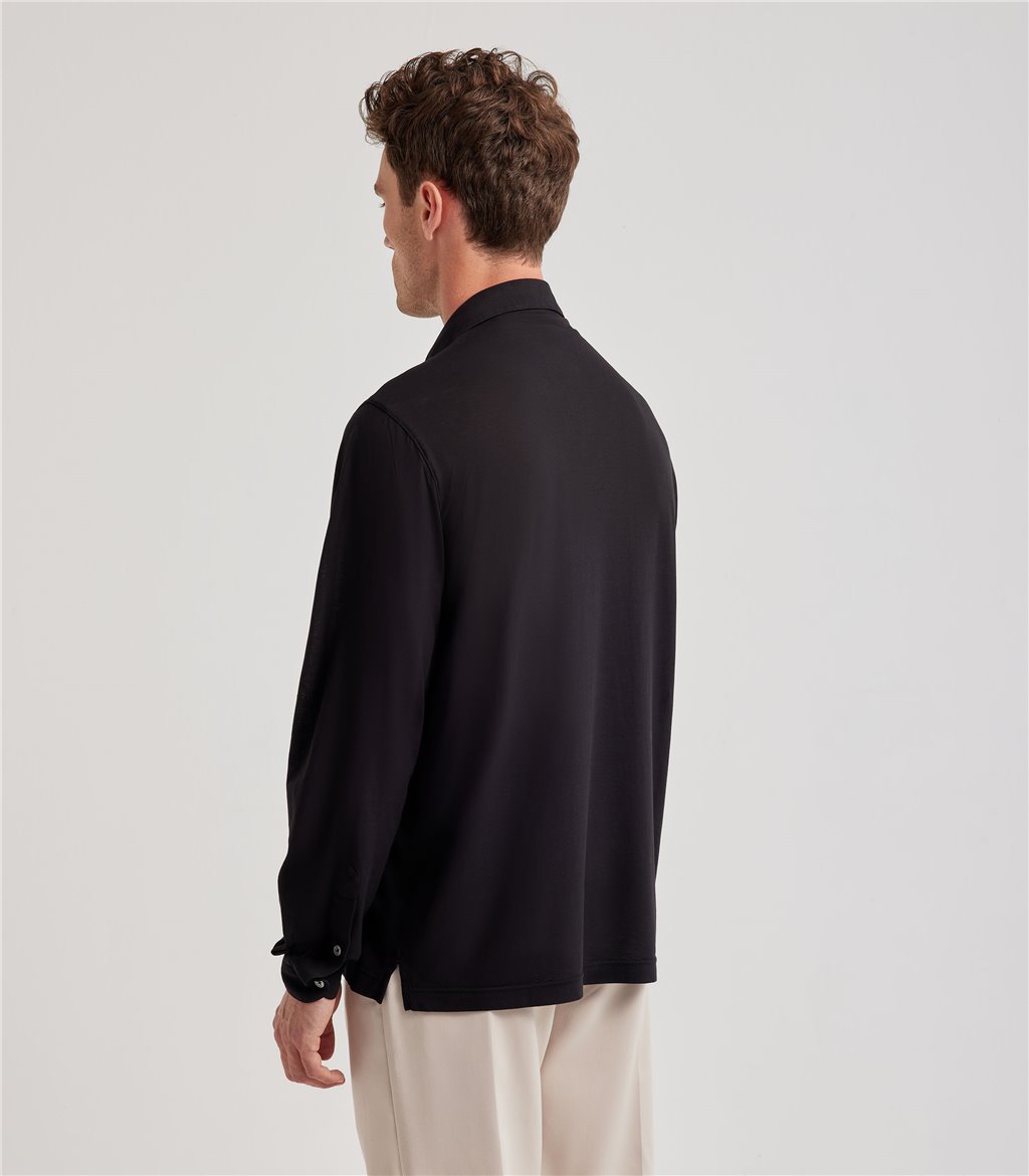 S.Moritz Camicia Nera Da Uomo In Cotone Crepe | S.Moritz Sito Ufficiale