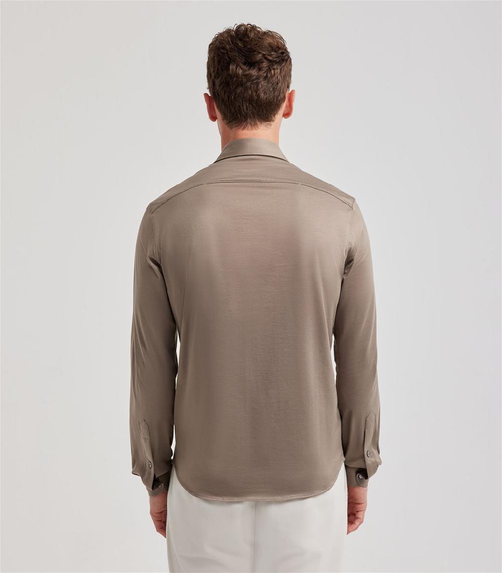 S.Moritz Camicia Tortora Da Uomo In Cotone Jersey | S.Moritz Sito Ufficiale