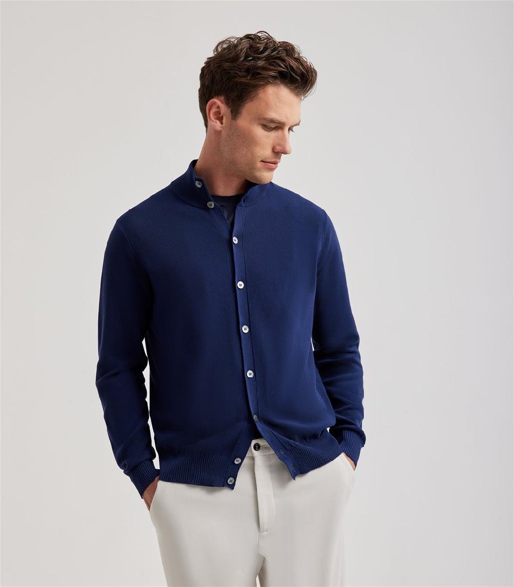 S.Moritz Cardigan da uomo collo alto punto riso | S.Moritz Sito Ufficiale