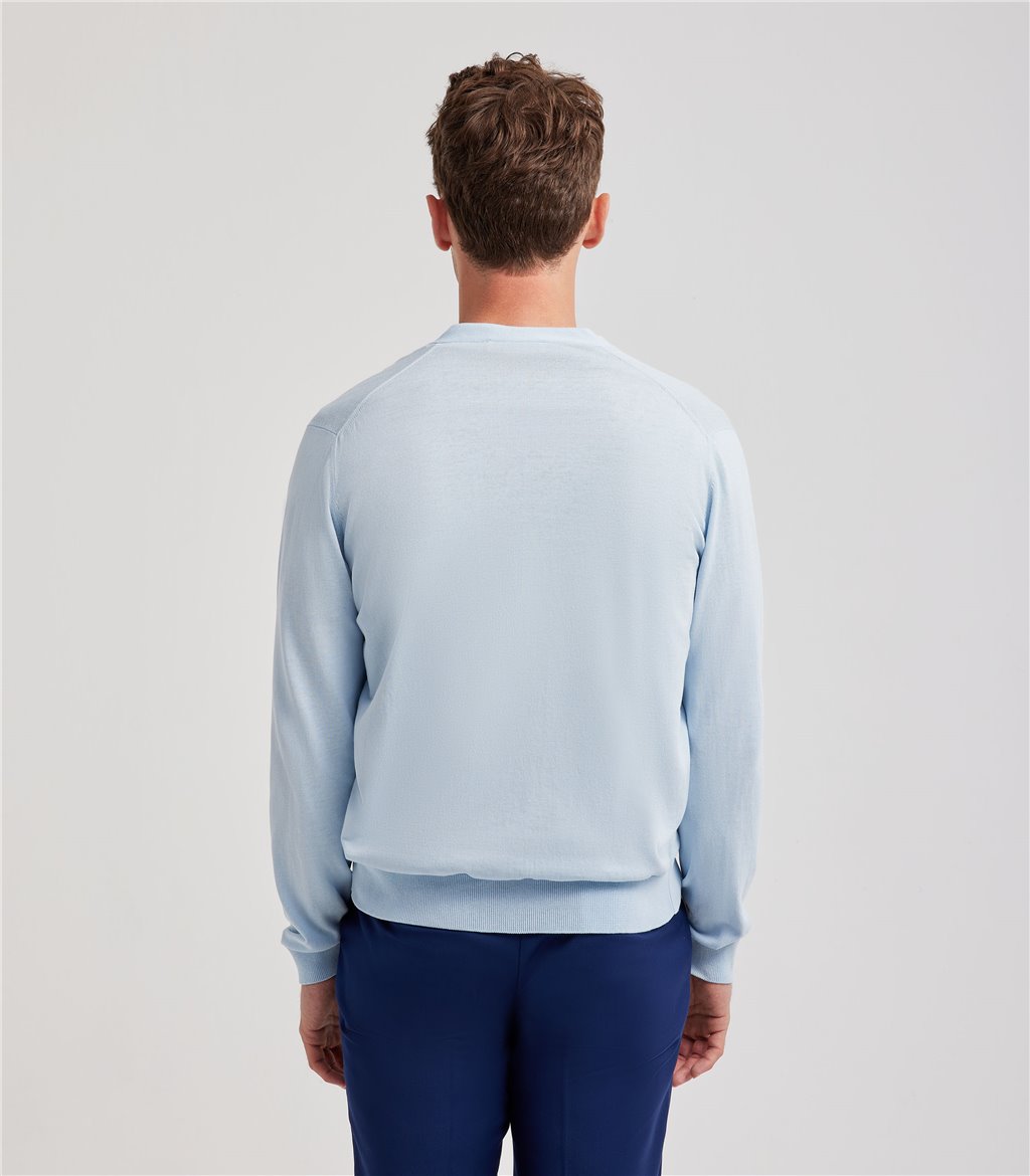 S.Moritz Cardigan Da Uomo In Cotone Blu Polvere | S.Moritz Sito Ufficiale