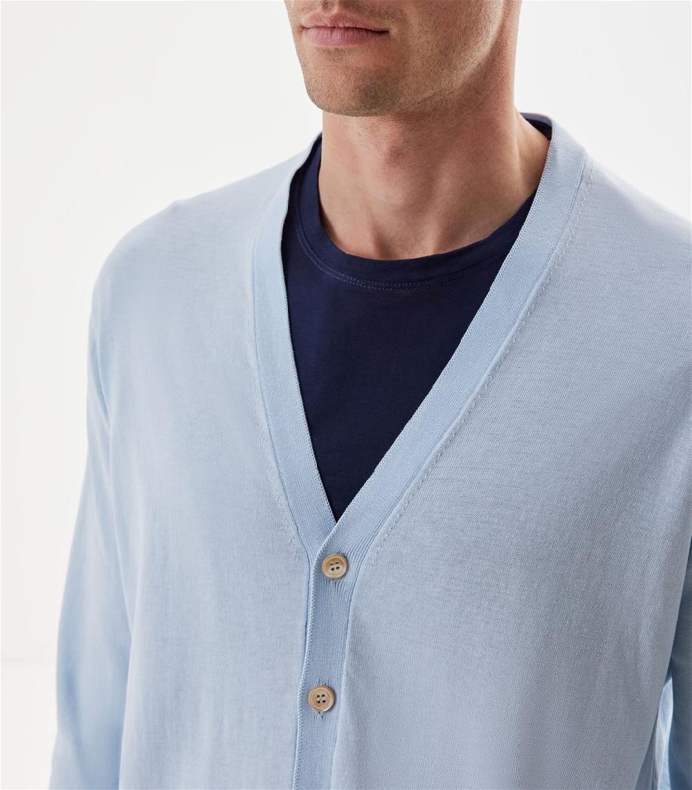 S.Moritz Cardigan Da Uomo In Cotone Blu Polvere | S.Moritz Sito Ufficiale